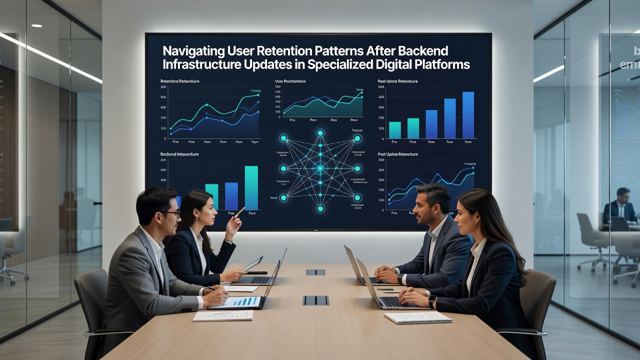 Dashboard interface displaying retention trends and user engagement statistics following infrastructure modifications